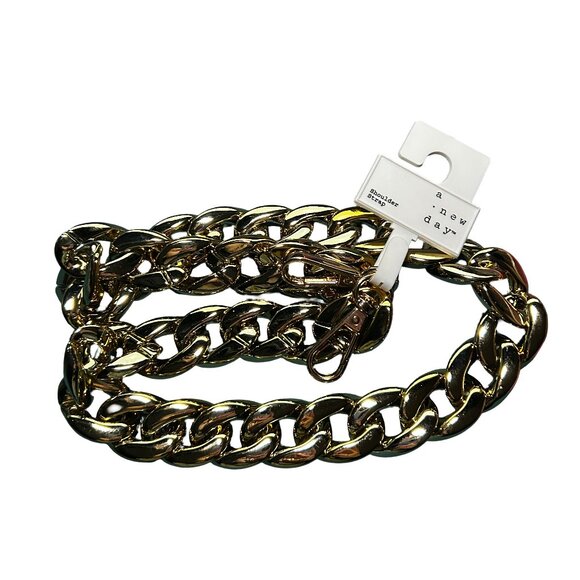 A New Day Gold Tone Chain Link Purse Strap Acrylic Chunky Shoulder Replacement - Picture 2 of 3